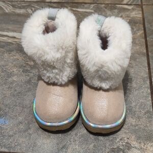 Nautica Tan Kids Boots with Faux Fur
